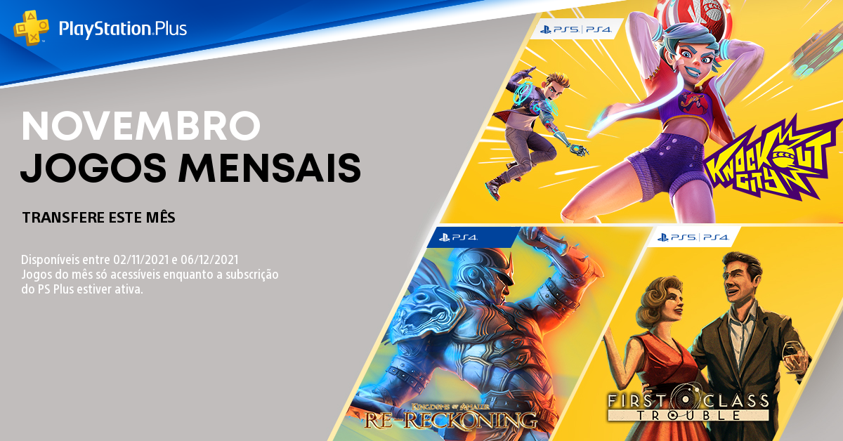 PlayStation Plus em Novembro: Knockout City, Kingdoms of Amalur:  Re-Reckoning e First Class Trouble - MoshBit Gaming