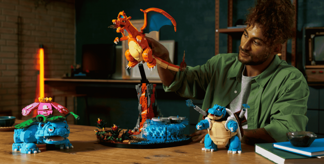 Set LEGO Pokémon Eevee em exposição ao ar livre